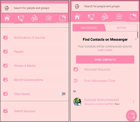 Facebook Messenger Pink Theme