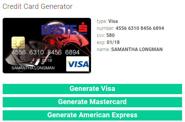 Credit Card Generator That Works On Amazon
