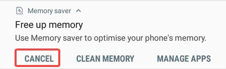 cancel memory saver notification
