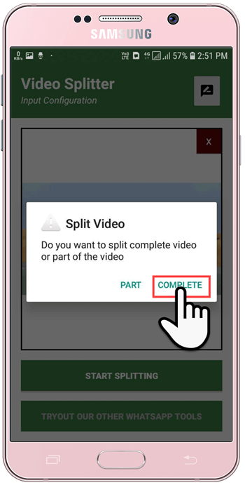 Use Video Splitter app Step-5