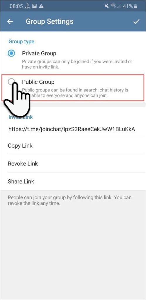 change the group type Private to Public 