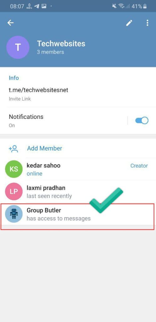successfully add bot on your group