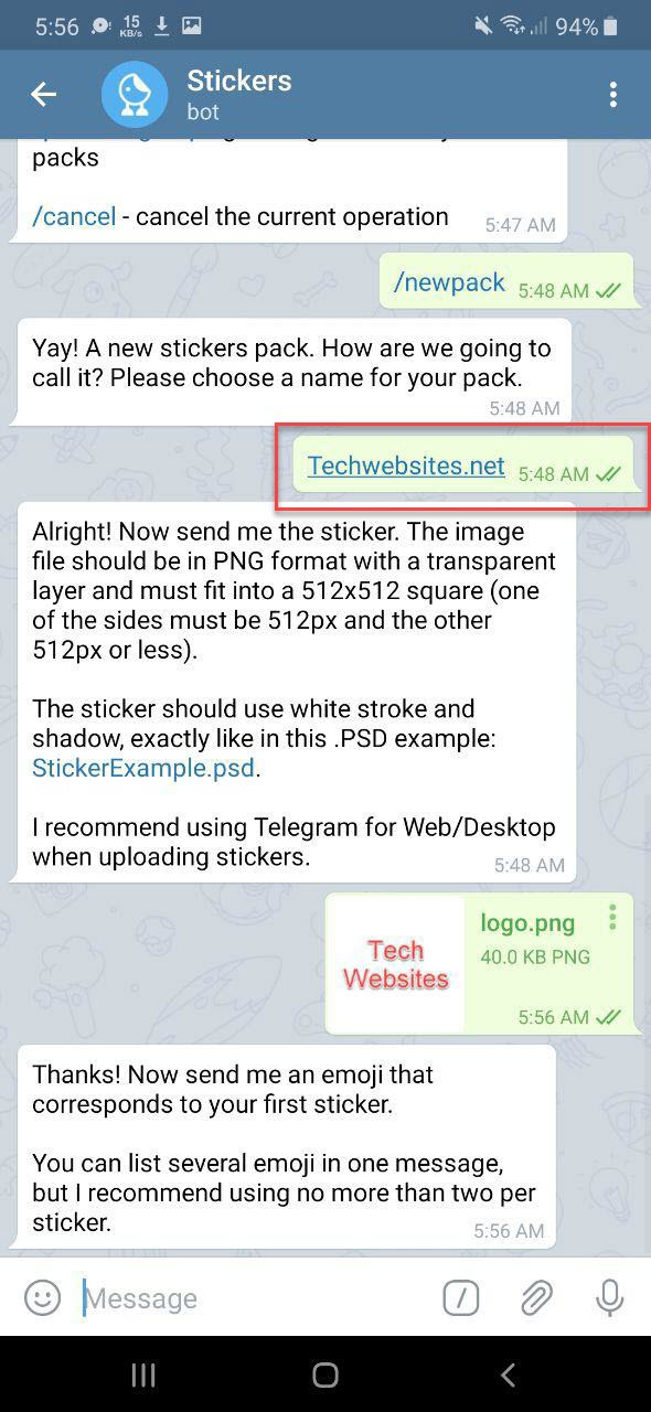 create telegram stickers step 5