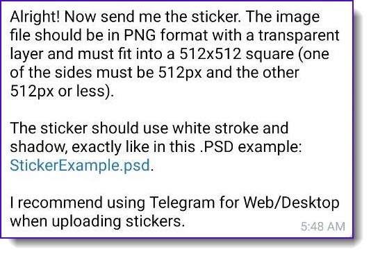 create telegram stickers step 6
