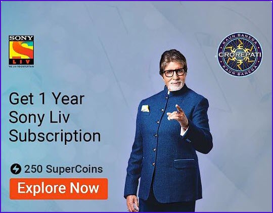 Sony Liv subscription one year free