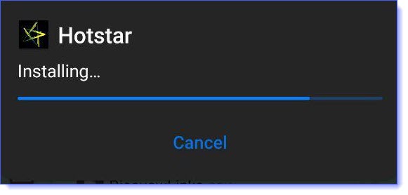 continue to installing hotstar mod apk