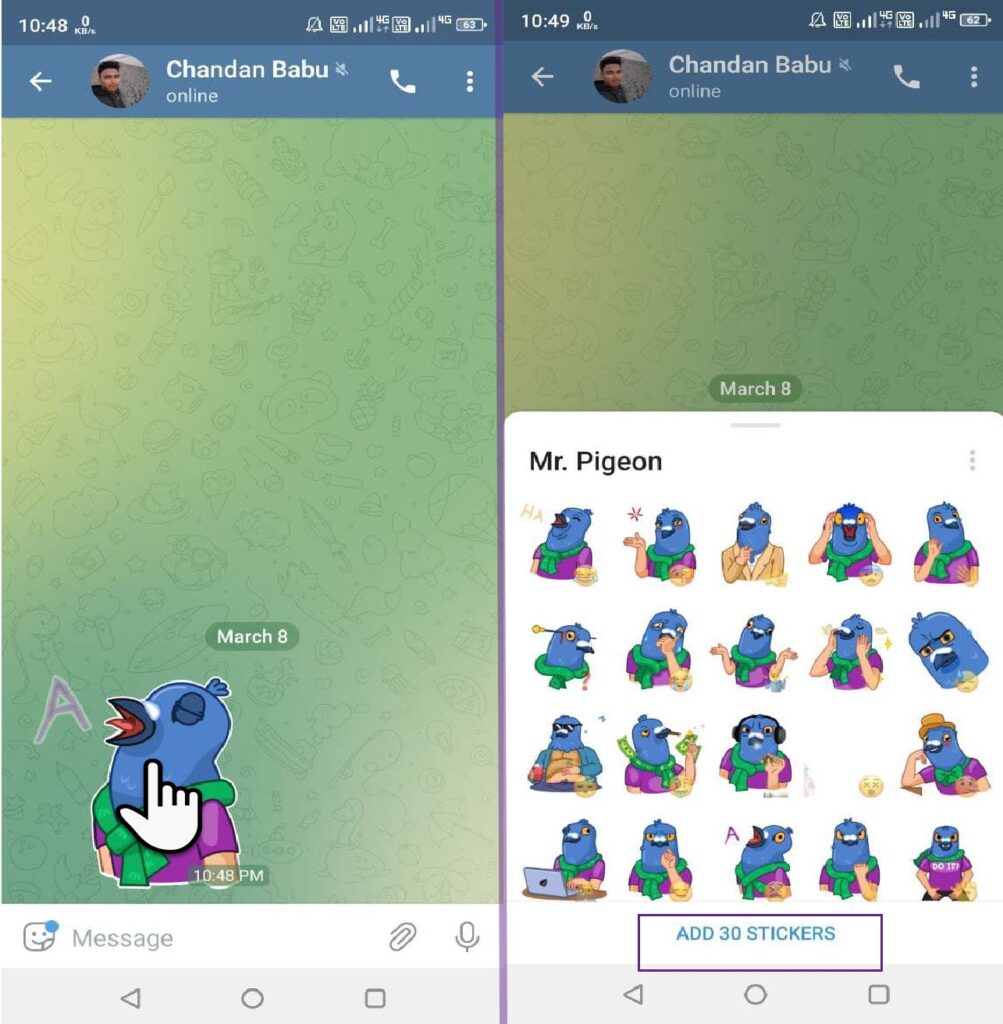 How to Add Stickers on Telegram App 1